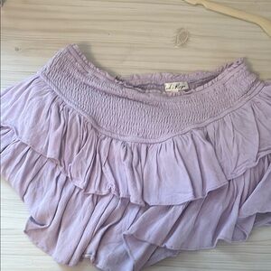 Chic Lavender Ruffled Mini Skirt